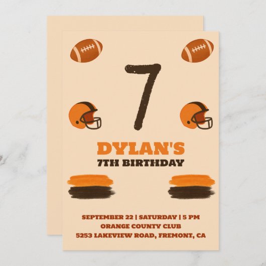 Invitation Convite de aniversário Futebol (Devant / Derrière)