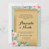Invitation Convite de Casamento, amadeirado turquesa (Devant)