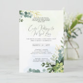 Invitation Convite de Casamento Folhas Verdes portugais (Debout devant)