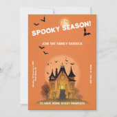 Invitation Convite Festa de Haloween Laranja com Mansão (Devant)