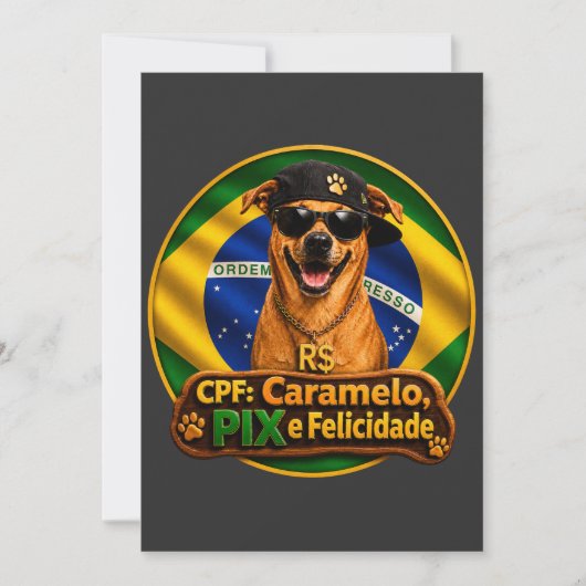 Invitation Convite Simples CPF Caramelo PIX e Felicidade (Devant)