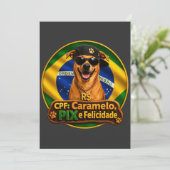 Invitation Convite Simples CPF Caramelo PIX e Felicidade (Debout devant)