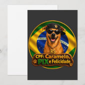 Invitation Convite Simples CPF Caramelo PIX e Felicidade (Devant / Derrière)