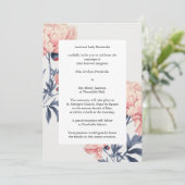 Invitation Convites de casamento elegante, floral (Debout devant)