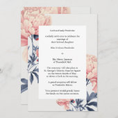 Invitation Convites de casamento elegante, floral (Devant / Derrière)