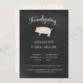 Invitation Convivial Rustique | Dîner d'action de grâces (Devant / Derrière)