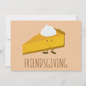 Invitation Convivial Souriant Citrouille Pie Slice Holiday (Dos)