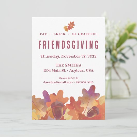 Invitation Convivial Thanksgiving Automne (Debout devant)
