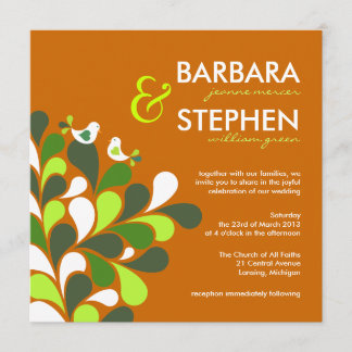 Invitation Convivialité Éco-Conviviale Automne Orange Wedding