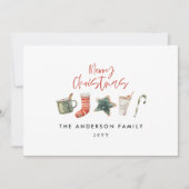 Invitation cookie de fête de Noël vert vacances rustique (Devant)