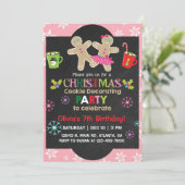 Invitation cookie de Noël décorant la fête d'anniversaire. (Debout devant)