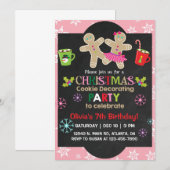 Invitation cookie de Noël décorant la fête d'anniversaire. (Devant / Derrière)