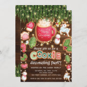 Invitation Cookie de Noël Décoration du bois (Devant / Derrière)