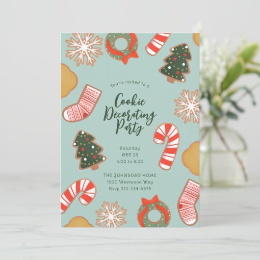 Invitation Cookie de Noël Décoration Fête (Debout devant)