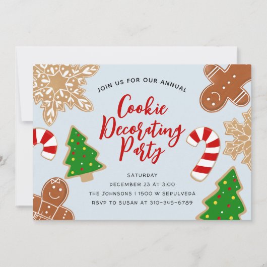 Invitation Cookie de Noël Décoration Fête (Devant)