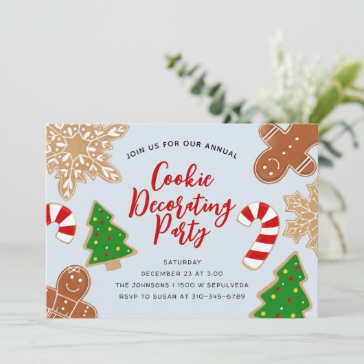 Invitation Cookie de Noël Décoration Fête (Debout devant)