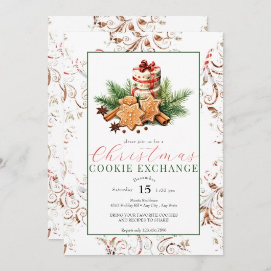 Invitation Cookie de Noël | Exchange (Devant / Derrière)