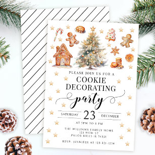 Invitation Cookie de Noël or décorer l'invitation de la fête