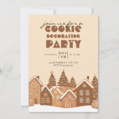 Invitation Cookie de Noël Pain d'épice et Bois rustique (Devant)