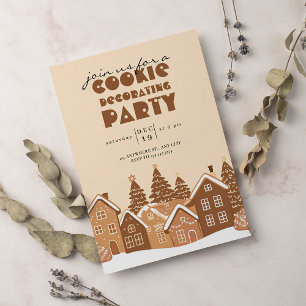 Invitation Cookie de Noël Pain d'épice et Bois rustique