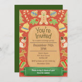 Invitation Cookie de Noël personnalisé illustré (Devant / Derrière)