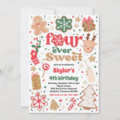 Invitation Cookie de Noël Quatre toujours doux fête d'anniver (Devant)