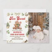 Invitation Cookie de Noël vert Deux douces photos d'anniversa (Devant)