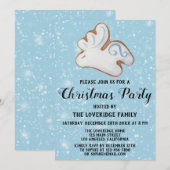 Invitation Cookie de rennes blanc pour la fête de Noël (Devant / Derrière)