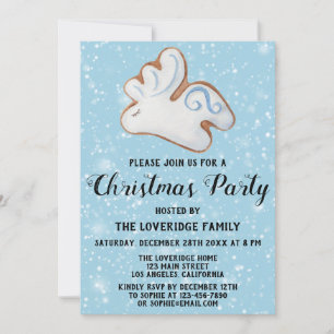 Invitation Cookie de rennes blanc pour la fête de Noël