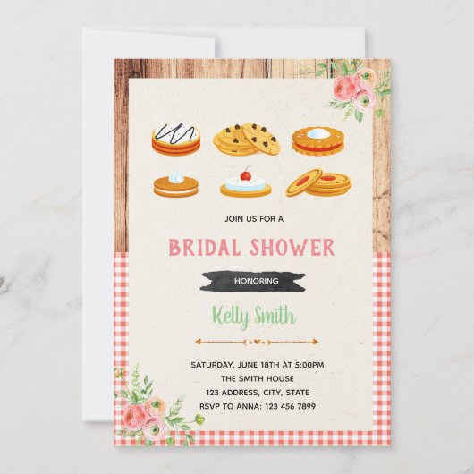 Invitation Cookie décorant l'invitation à la douche nuptiale (Devant)