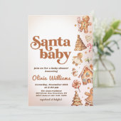 Invitation Cookie d'hiver Noël Père Noël Baby shower (Debout devant)