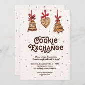 Invitation Cookie Exchange Aquarelle Gingerbread Ornements (Devant / Derrière)