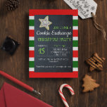 Invitation Cookie Exchange Chalkboard Rouge et Vert Bande lg<br><div class="desc">Célébrez les fêtes dans un style sucré avec ces invitations Cookie Exchange.  Chaque champ est entièrement personnalisable pour dire ce que vous voulez!</div>