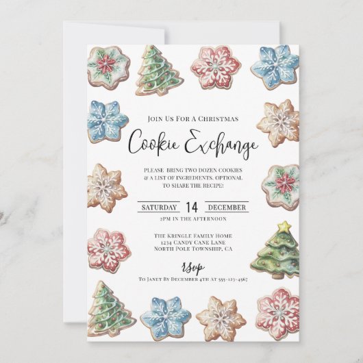 Invitation Cookie Exchange Christmas Party (Devant)