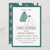 Invitation Cookie Exchange Christmas Tree Cookies Holiday (Devant / Derrière)
