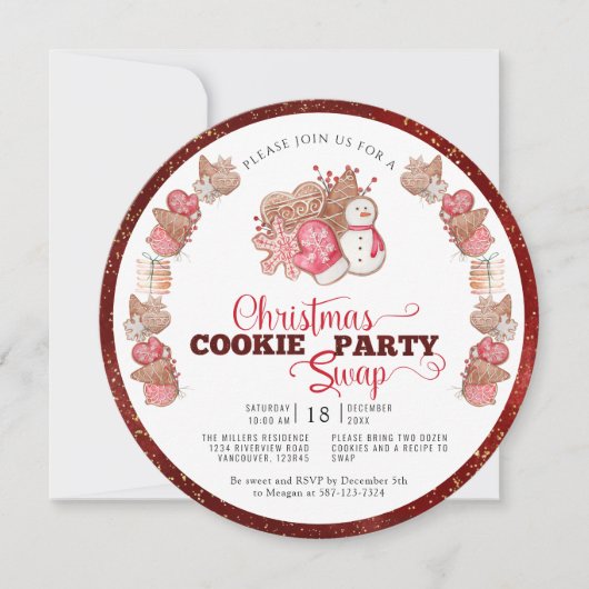 Invitation Cookie Exchange, Cookie Swap Christmas Party (Devant)