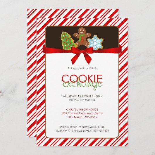 Invitation Cookie Exchange Party (Devant / Derrière)
