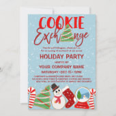 Invitation Cookie Exchange Red Blue Corporate Holiday (Devant)