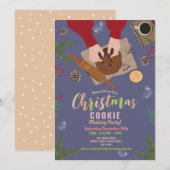 Invitation Cookie Festive Fête Famille de Noël (Devant / Derrière)