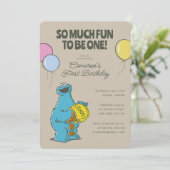 Invitation Cookie Monster | Tellement amusant d'être un joyeu (Debout devant)
