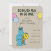 Invitation Cookie Monster | Tellement amusant d'être un joyeu (Devant)