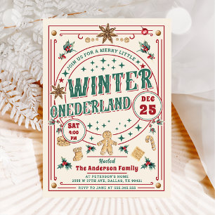 Invitation Cookie Noël Hiver ONEderland Anniversaire