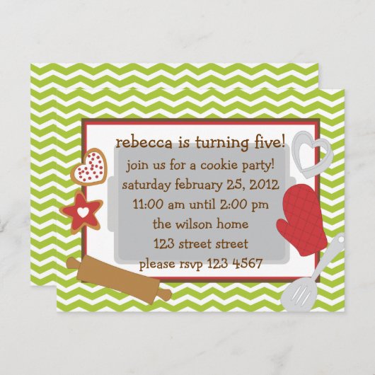 Invitation Cookie Party !. (Devant / Derrière)