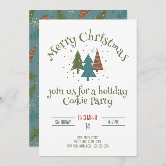Invitation Cookie Party 5X7 (Devant / Derrière)