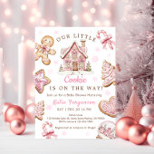 Invitation Cookie rose Noël Baby shower fille