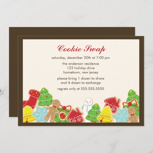 Invitation Cookie Swap (Devant / Derrière)