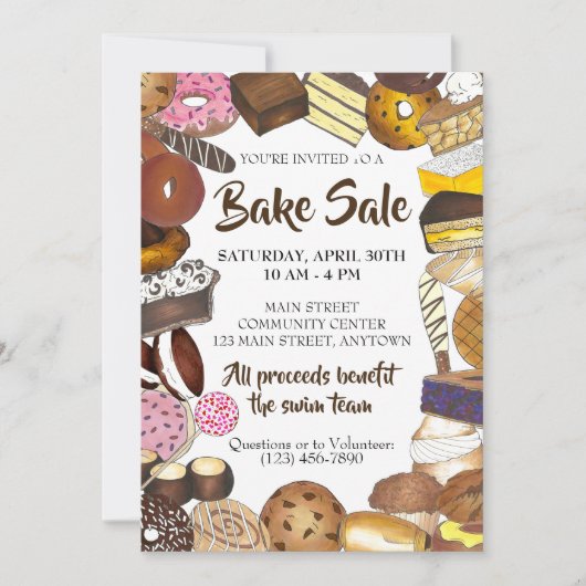 Invitation Cookie Swap Bake Vente Baked Goods Party (Devant)