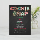 Invitation Cookie Swap Christmas Cookies Red Green Chalkboard (Debout devant)