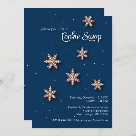 Invitation Cookie Swap Exchange (Devant / Derrière)