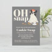 Invitation Cookie Swap mignon Chiot gris moderne (Debout devant)